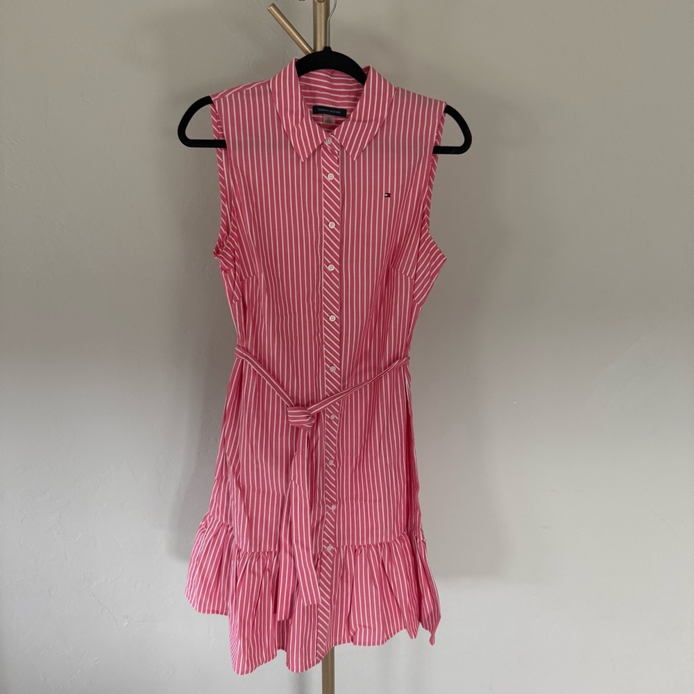 Tommy Hilfiger Pink Striped Shirtdress